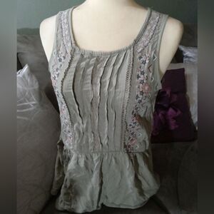 Embroidered Sleeveless Top